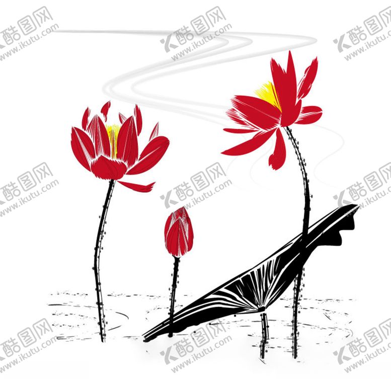 编号：29190909271825427587【酷图网】源文件下载-水墨风荷花图片