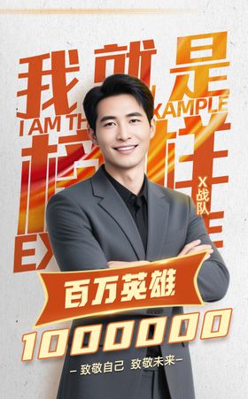 销售业绩激励战报英雄人物海报