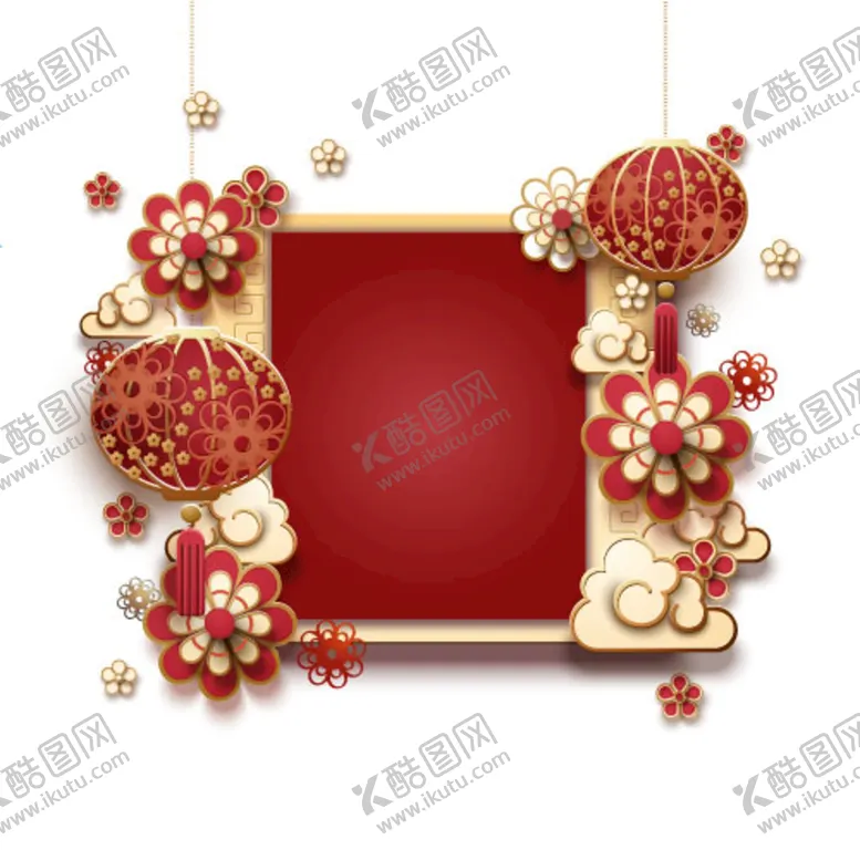 编号：51513210182042425739【酷图网】源文件下载-新年传统节日剪纸边框