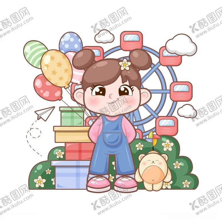 编号：13468302160227136420【酷图网】源文件下载-卡通女孩