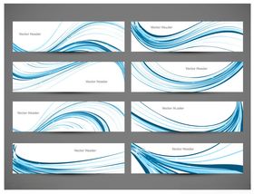 蓝白线条横幅设计模板