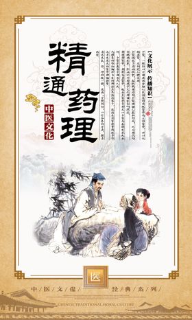 水墨大气中医文化成套展板