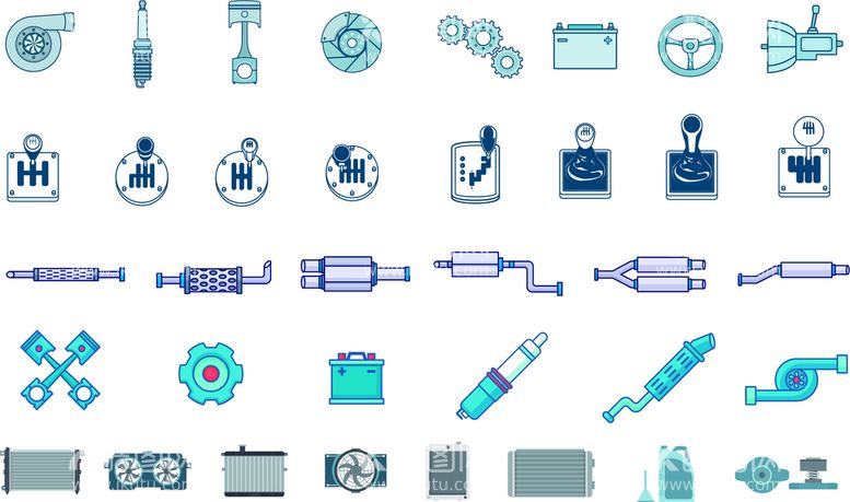 编号：56319409130143528731【酷图网】源文件下载-矢量汽车部件