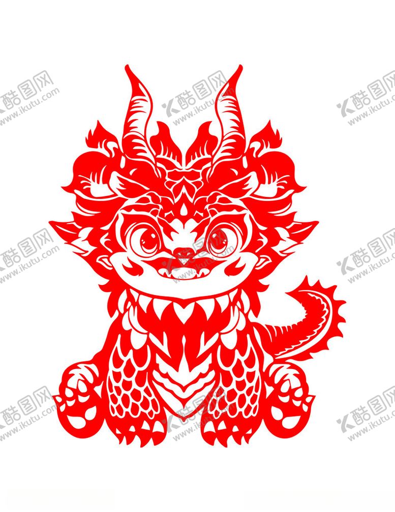 编号：19328202260454542103【酷图网】源文件下载-剪纸龙