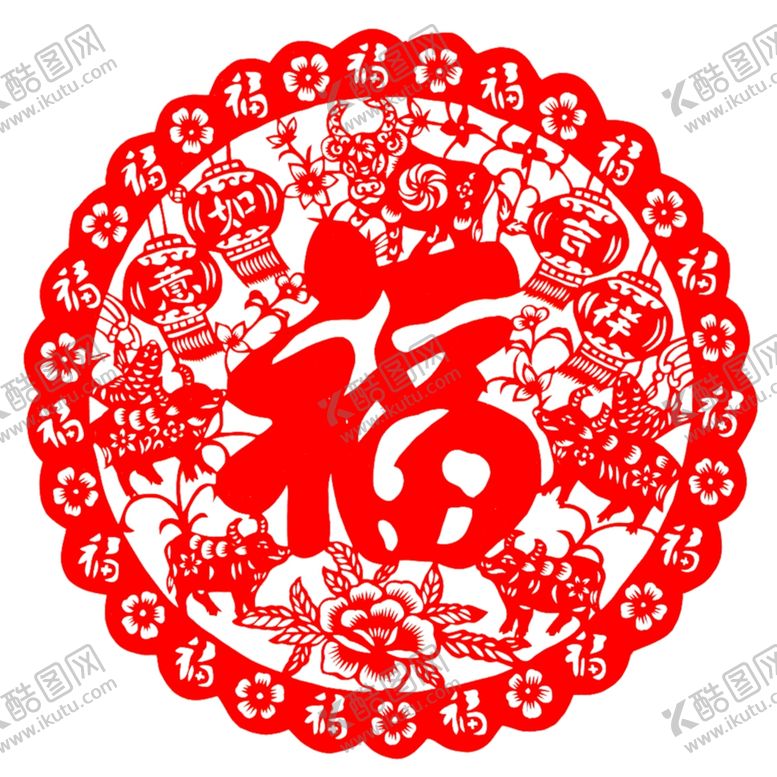 编号：96062306301840294098【酷图网】源文件下载-窗花剪纸