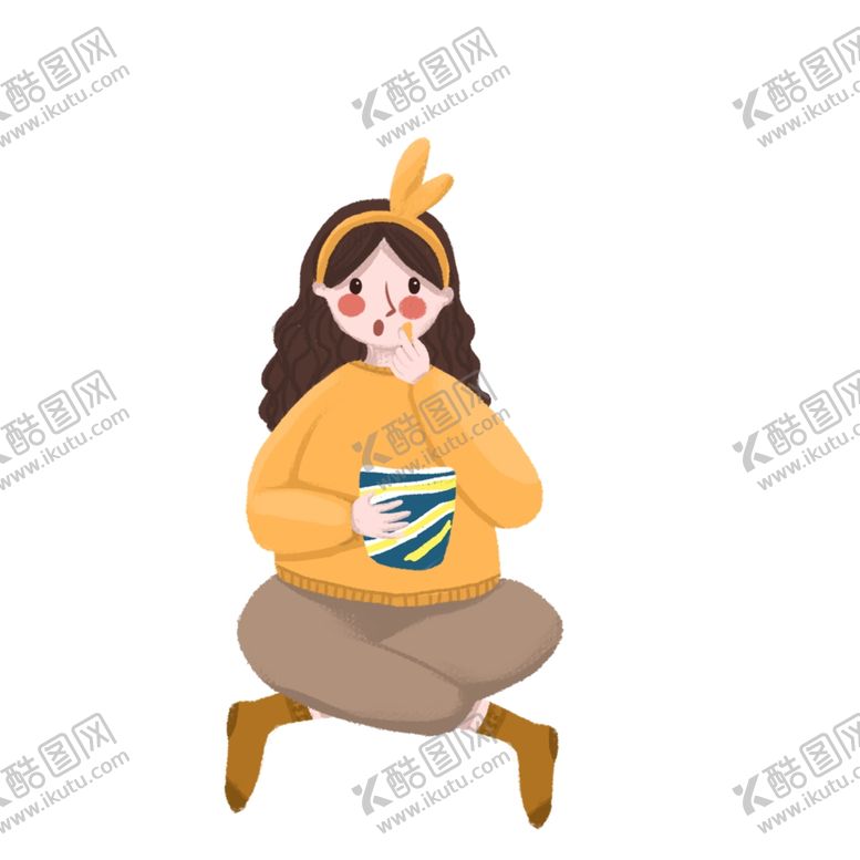 编号：48035210032153219182【酷图网】源文件下载-卡通手绘女图片