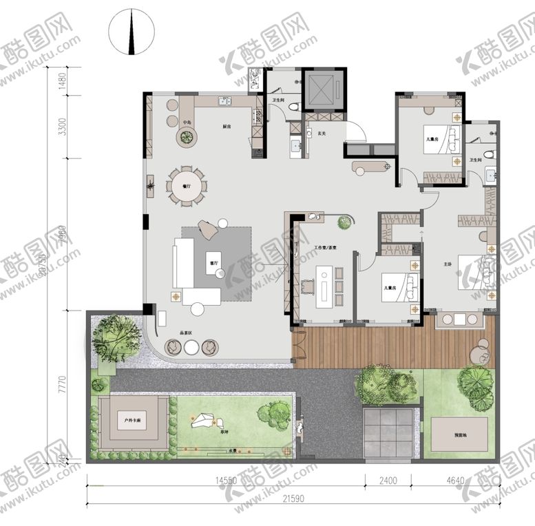 编号：53140404150151404390【酷图网】源文件下载-现代住宅平面图设计