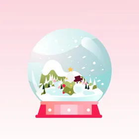 圣诞节水晶球西方传统日装饰八音盒背景
