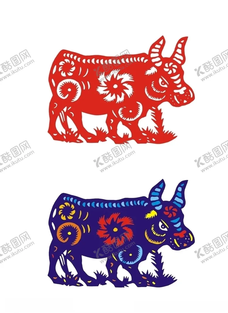 编号：16142406290617462130【酷图网】源文件下载-牛剪纸