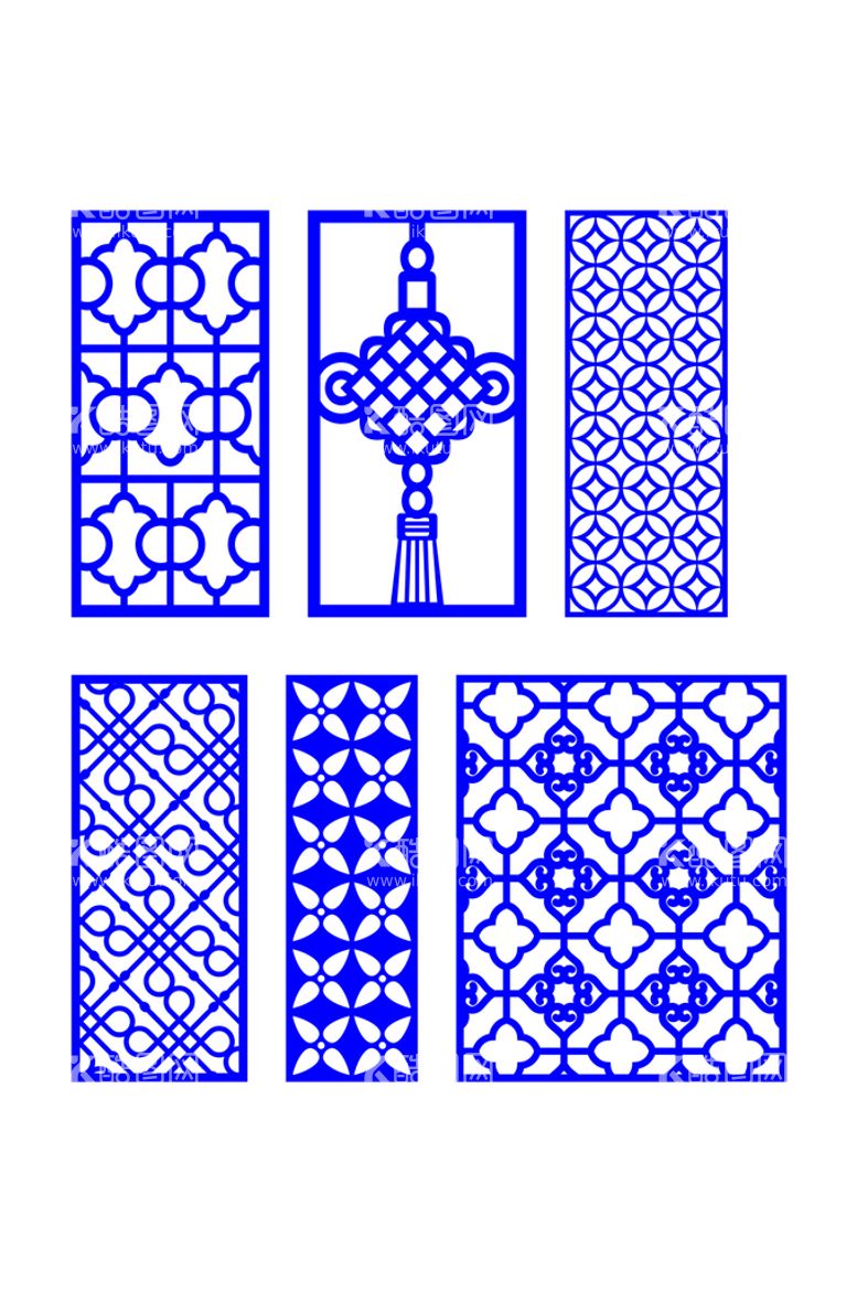 编号：71240110270324043597【酷图网】源文件下载-窗花 镂空花纹 屏风 隔断雕花