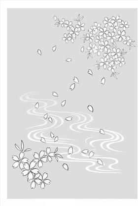 线描花朵