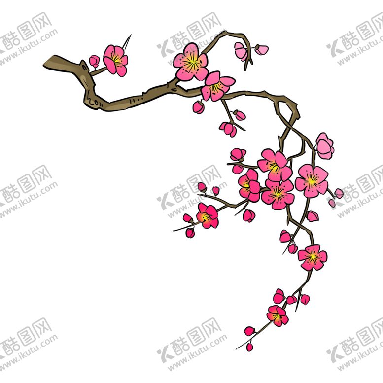 编号：11091801262016228003【酷图网】源文件下载-手绘粉色桃花免扣素材图片