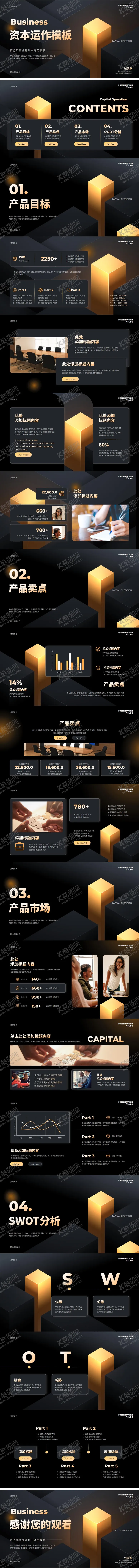 编号：47837802051046158617【酷图网】源文件下载-黑金大气商务资本融资ppt