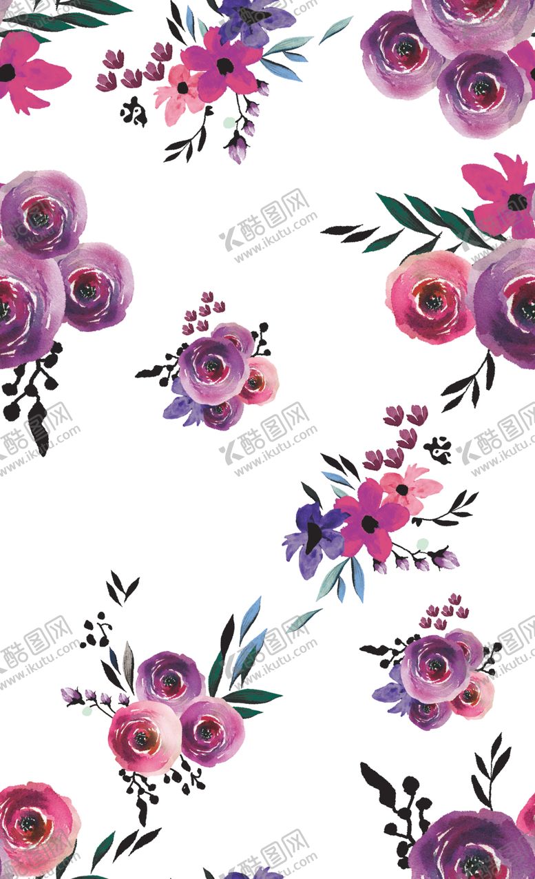 编号：47663010010201227228【酷图网】源文件下载-水彩花