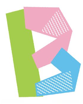 扁平化拼色矢量英文字母