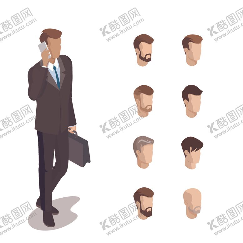 编号：76324207130837509621【酷图网】源文件下载-卡通商业商务白领人士人物