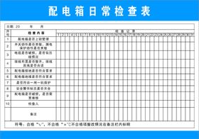 配电箱日常检查表