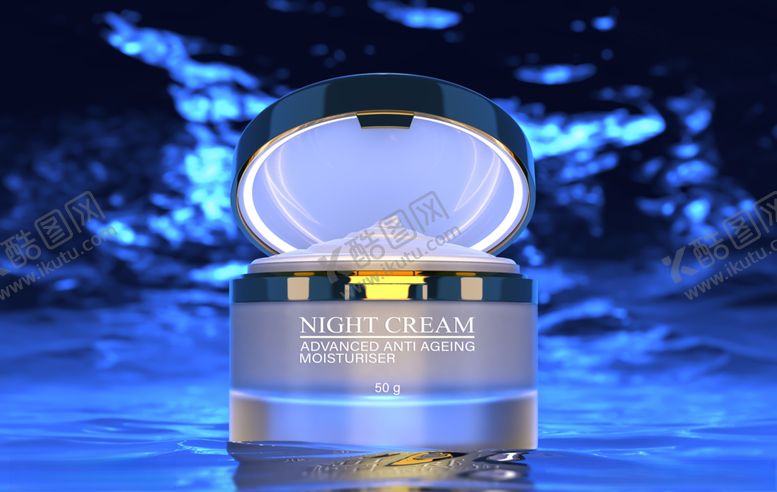 编号：65862809250759445322【酷图网】源文件下载-蓝色化妆品海报