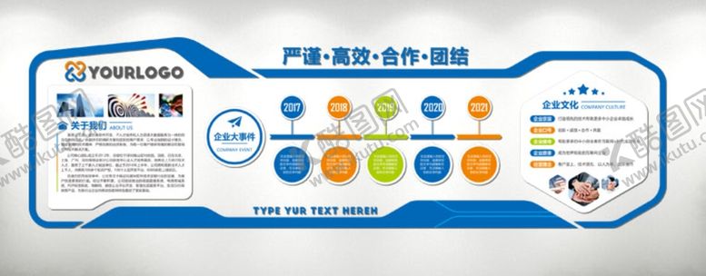 编号：75268409141343572485【酷图网】源文件下载-《企业文化墙》公司历程广告设计CDR