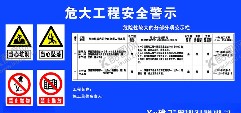 编号：42079007132034422900【酷图网】源文件下载-危大工程安全警示