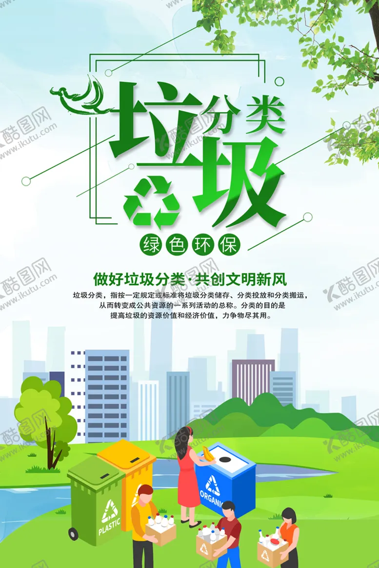 编号：36982109152058008591【酷图网】源文件下载-垃圾分类海报         文明城市建设旅游城市