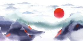 中国风背景元素画武侠