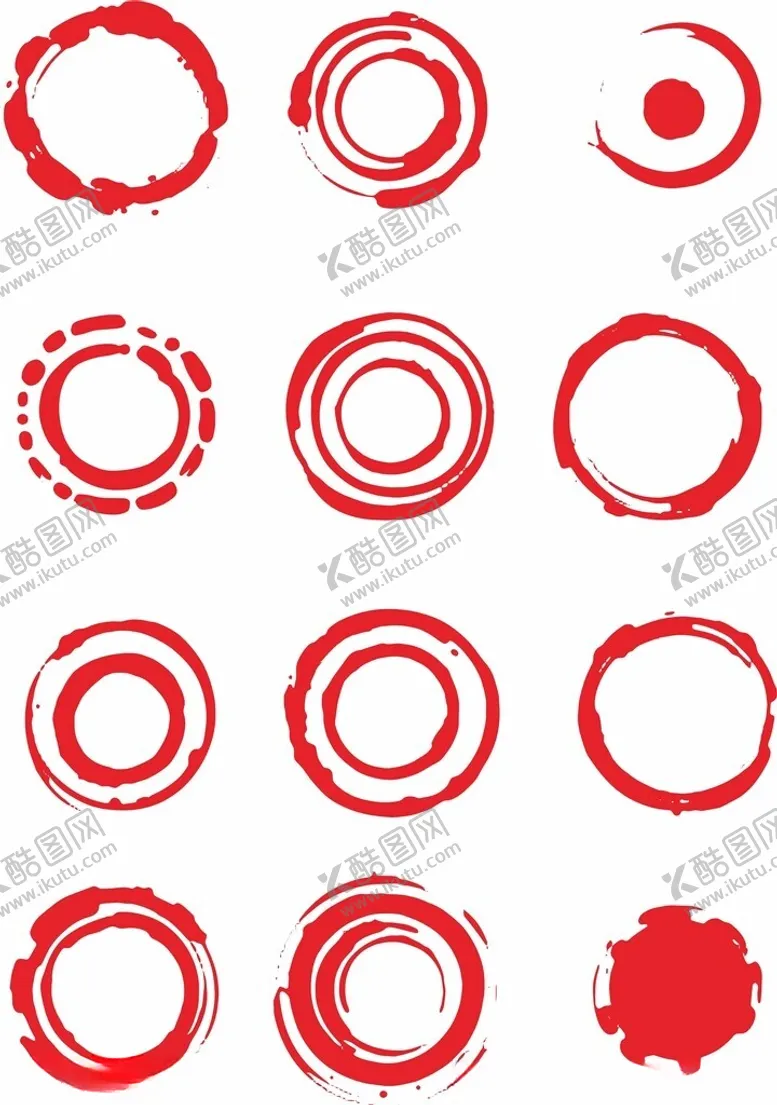 编号：10382401260712161872【酷图网】源文件下载-红色水墨圆边框