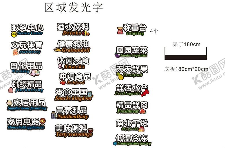 编号：31786301311707024115【酷图网】源文件下载-超市发光字