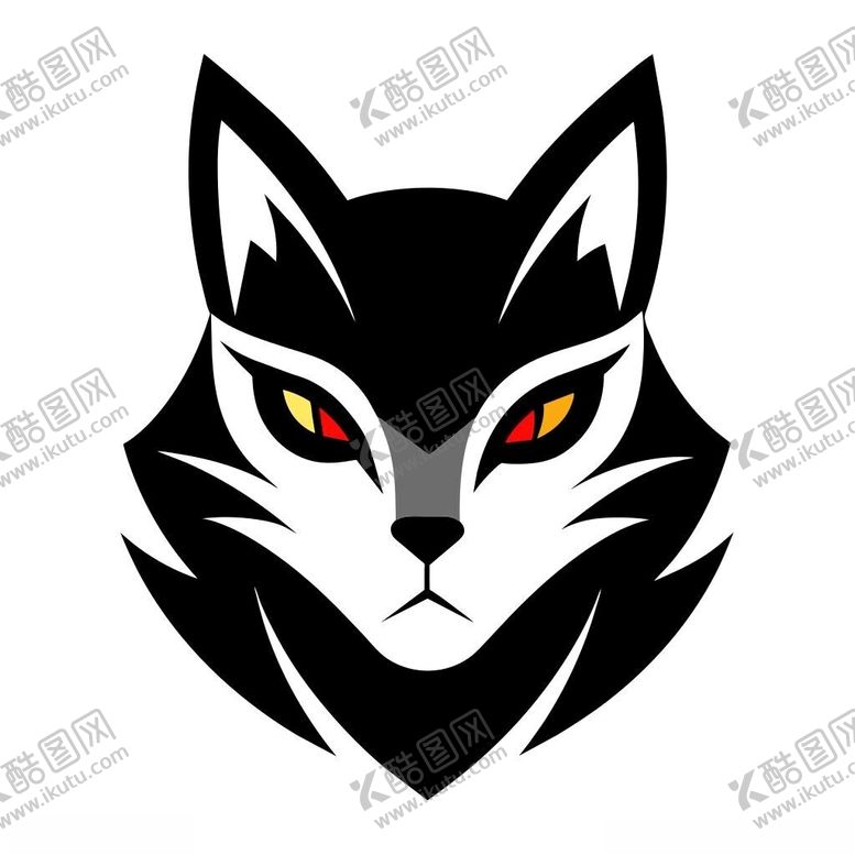 编号：37693802250633172167【酷图网】源文件下载-抽象风格的猫头像