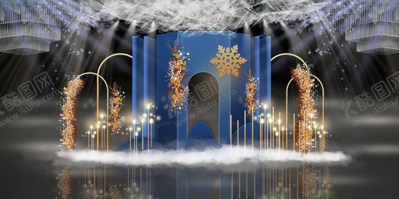 编号：30213009091441342153【酷图网】源文件下载-蓝色婚礼迎宾区