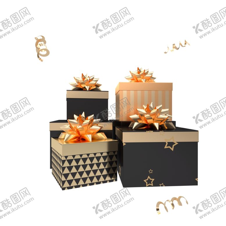 编号：91474209191554122173【酷图网】源文件下载-立体精美礼物盒插图