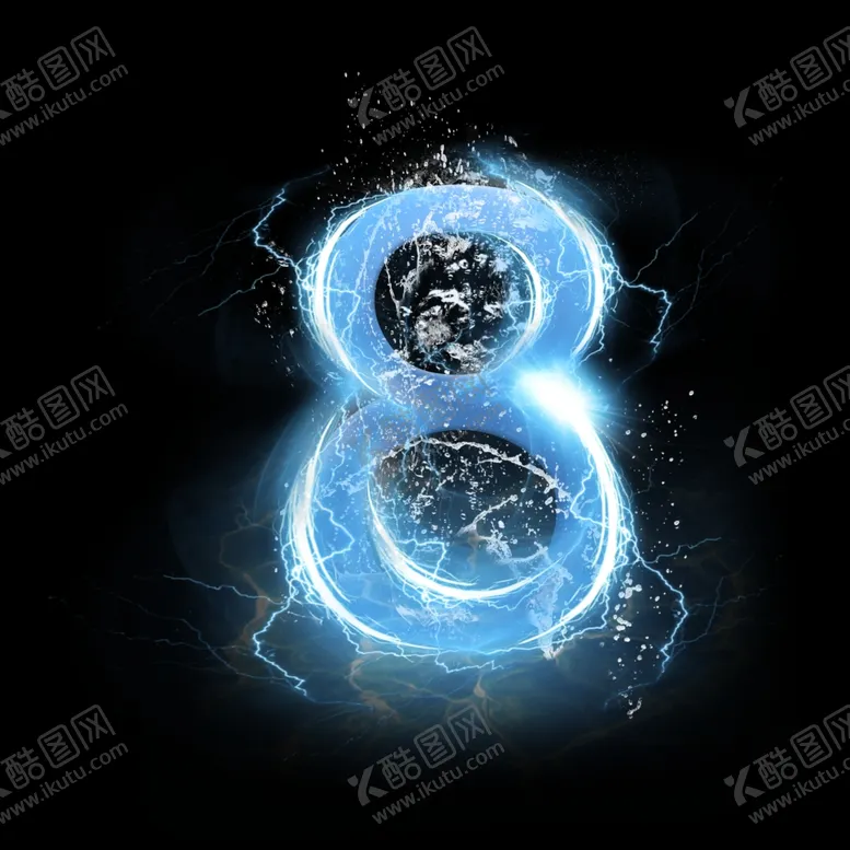 编号：17403909192323080248【酷图网】源文件下载-水晶电水数字8