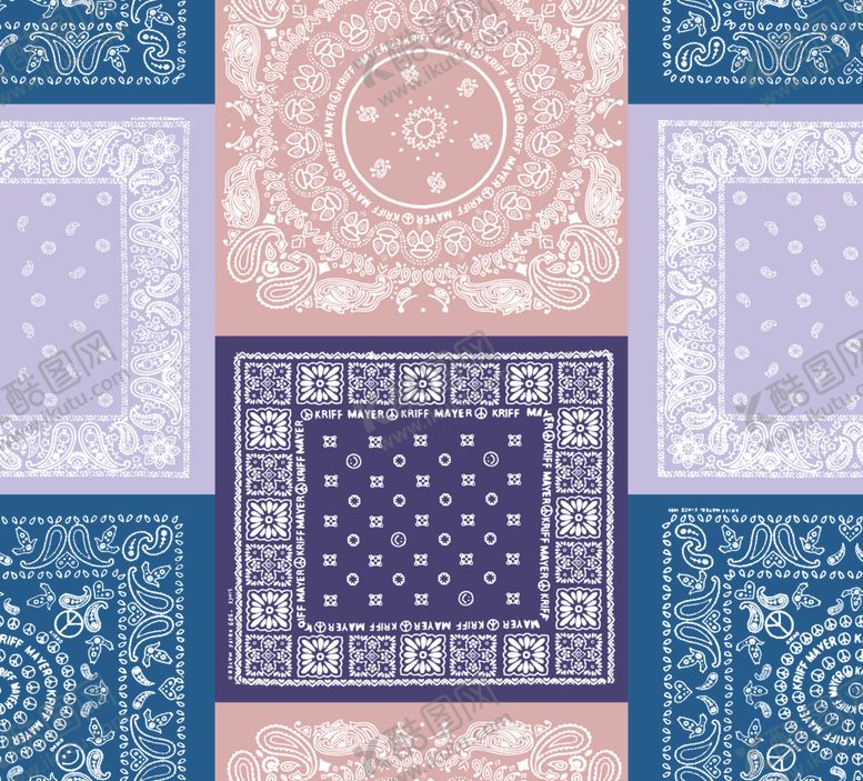 编号：45975304011853069053【酷图网】源文件下载-多彩几何花纹图案设计