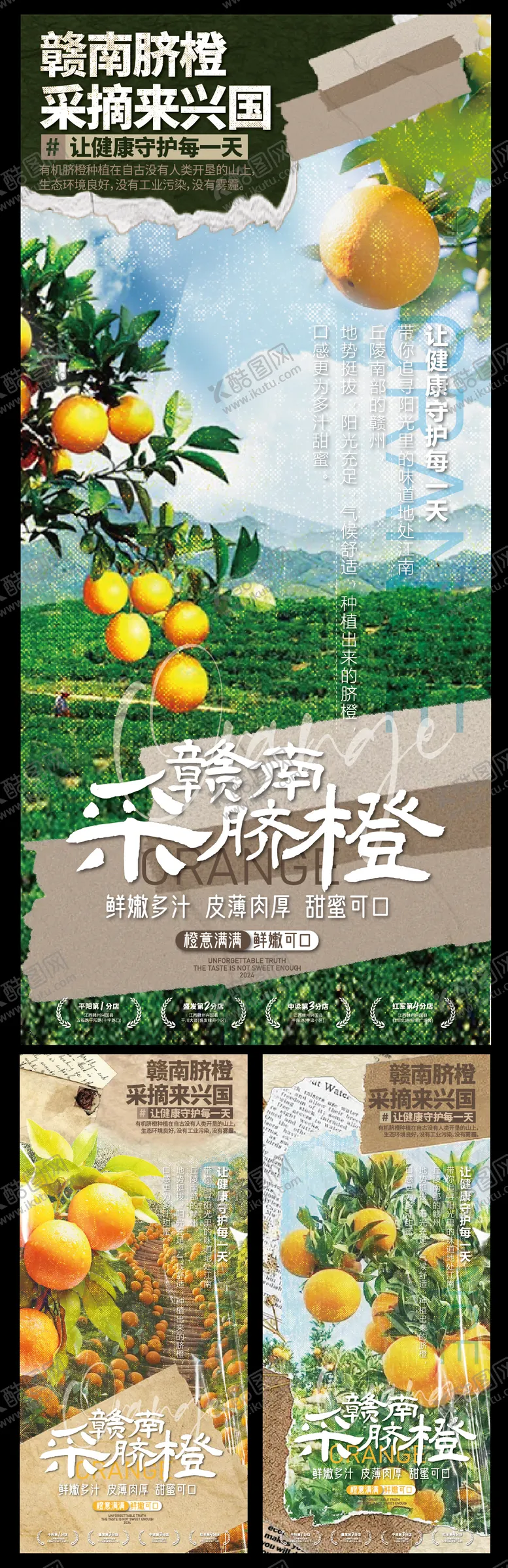 编号：27356101091559003464【酷图网】源文件下载-赣南脐橙生态水果宣传系列海报
