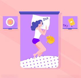 睡姿眠着夜晚