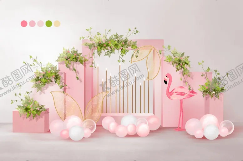 编号：16912904132304177351【酷图网】源文件下载-粉色系浪漫婚礼装饰布置