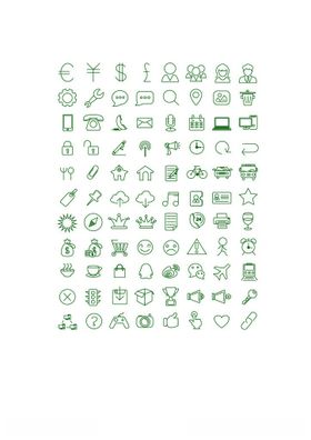 绿色简约理财投图标icon集合