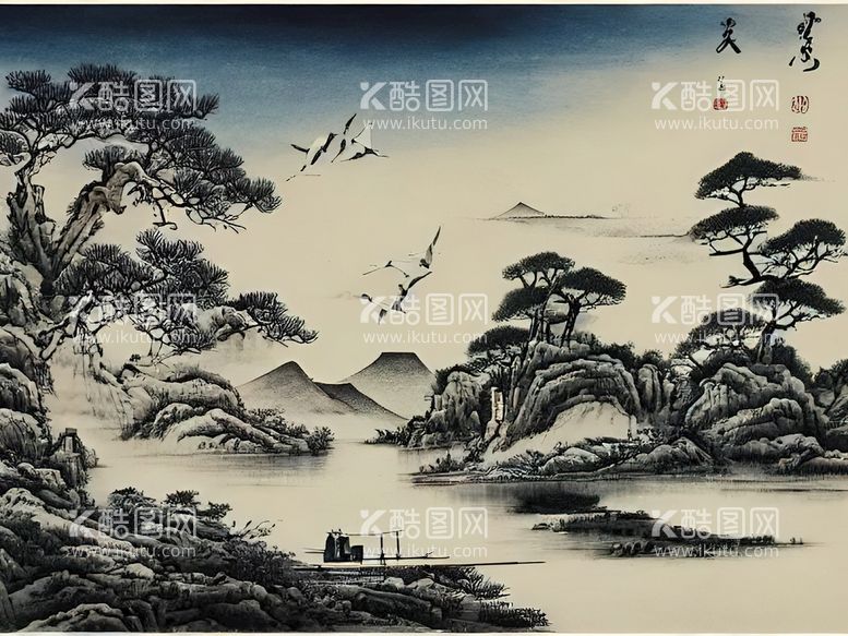 编号：36824109181626053178【酷图网】源文件下载-水墨山水画