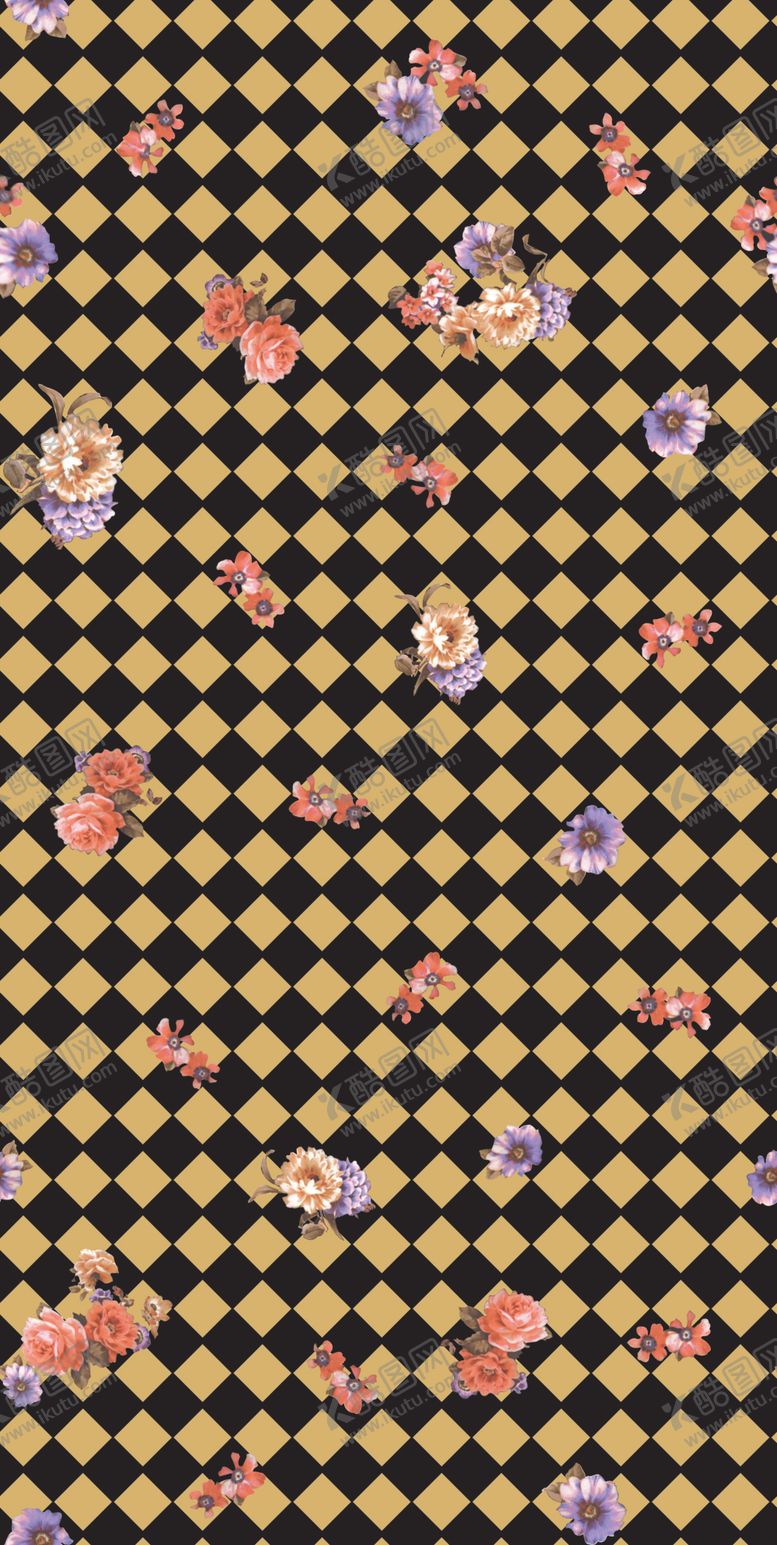 编号：28527909261436178000【酷图网】源文件下载-格子花卉背景