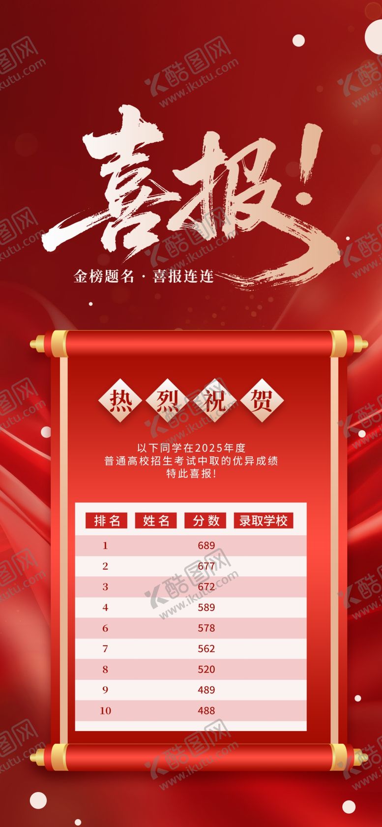 编号：14495106010841182113【酷图网】源文件下载-喜庆喜报展示