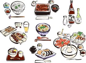 多样日式美食插画