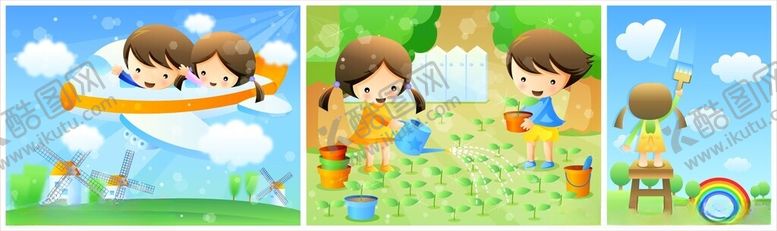 编号：48813011020350335949【酷图网】源文件下载-儿童插画卡通背景幼儿园插画