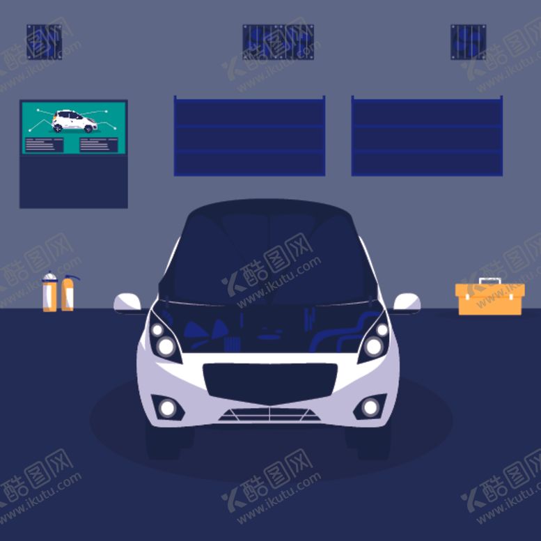 编号：15490009231333014959【酷图网】源文件下载-汽车修理主题插画