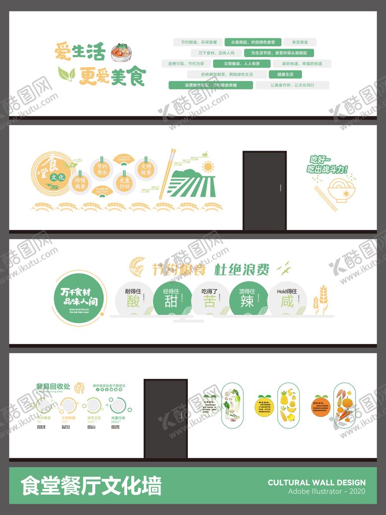 编号：23001401152021155648【酷图网】源文件下载-食堂餐厅文化墙