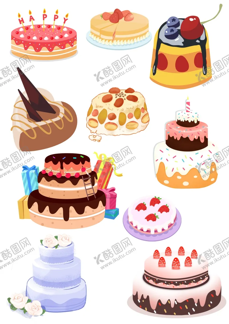 编号：61114901130341125097【酷图网】源文件下载-生日蛋糕免扣