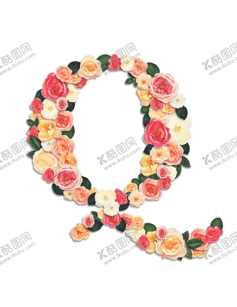 编号：31210206260136503769【酷图网】源文件下载-花卉植物英文字母元素