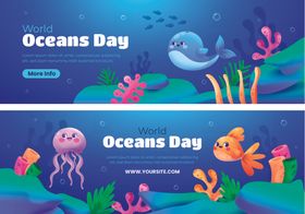 海洋日主题横幅设计