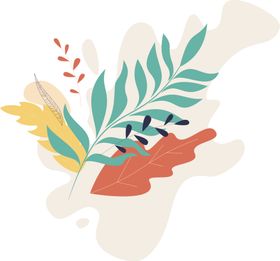 手绘树叶