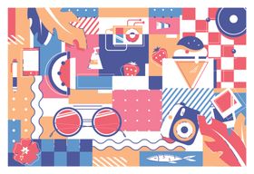 多彩抽象图案设计素材马赛克