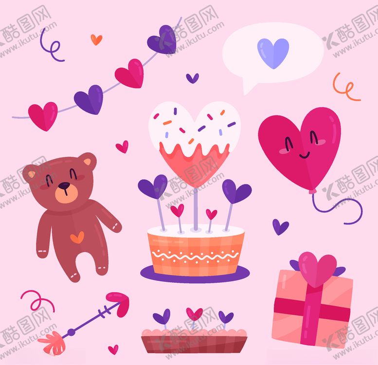 编号：79051409141618577897【酷图网】源文件下载-浪漫情人节元素